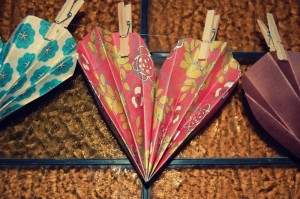 Make paper hearts for a lovely display.